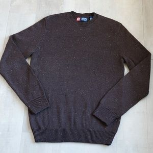Men's Chaps Brown Tweed Pullover Sweater Size Small/Medium